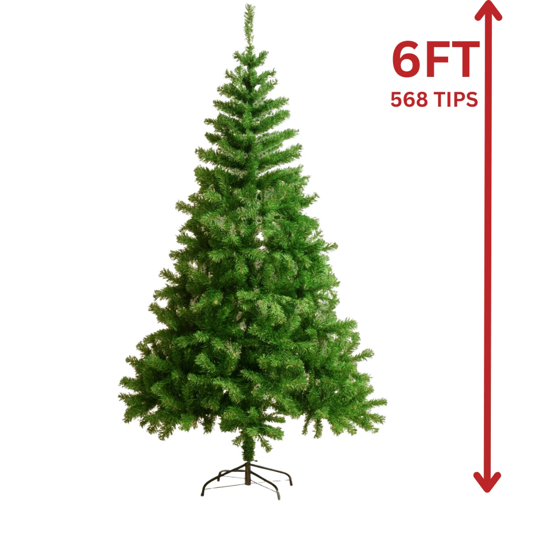 6FT Artificial Christmas Tree 568 Tips AA2024-11-0906 / AA2024-11-0907 – Green or White - Image 2
