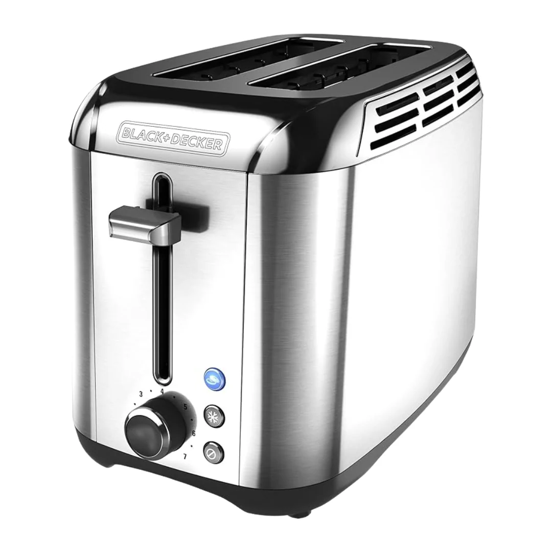 Black + Decker 2 Slice Stainless Steel Toaster