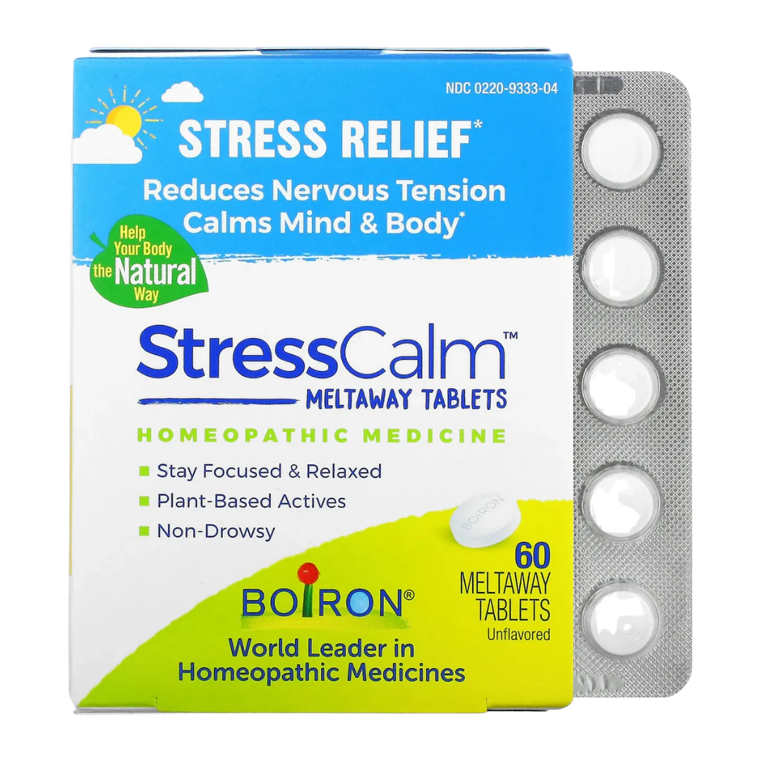 Boiron StressCalm Meltaway Tablets for Stress Relief (60 ct)