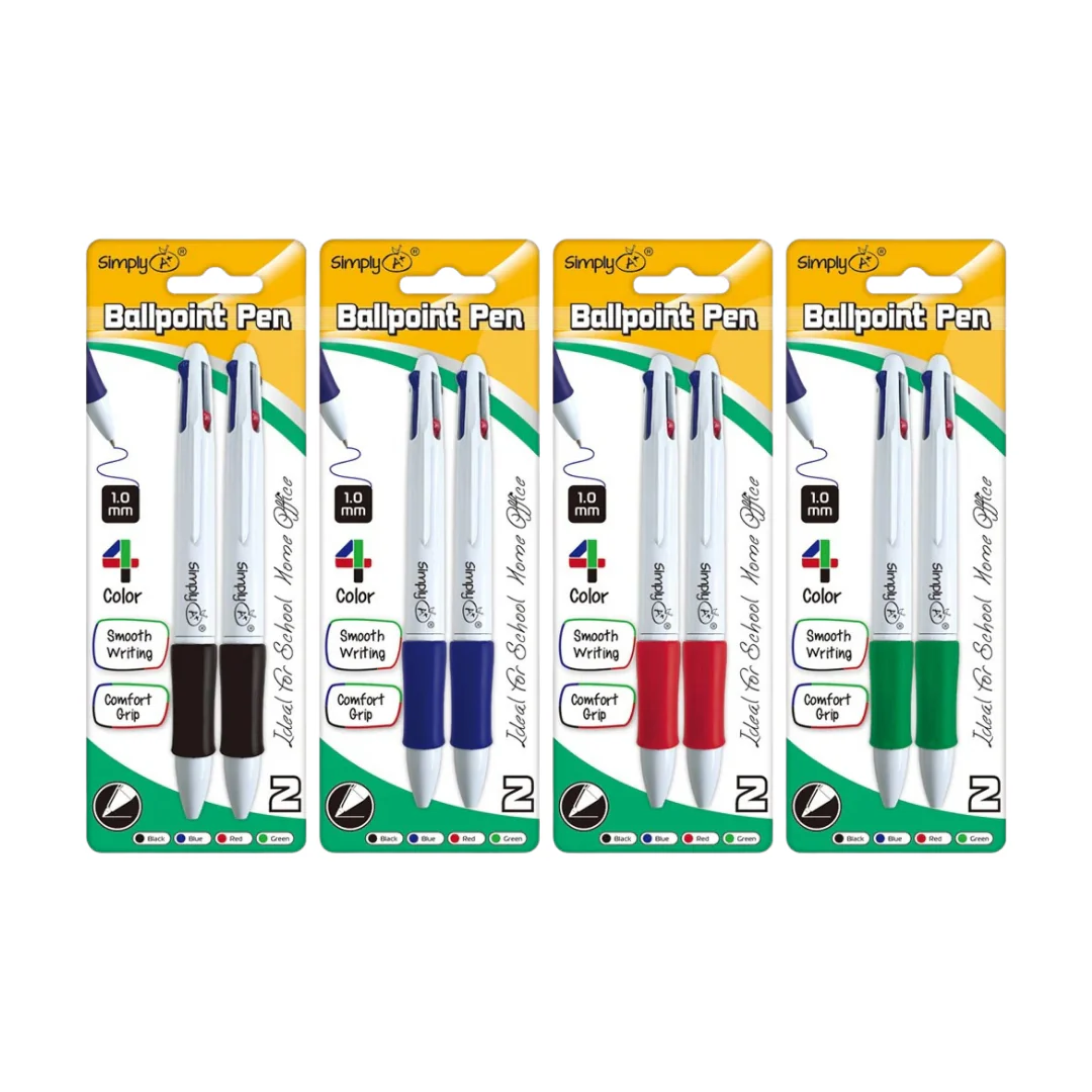 Bolígrafos Ballpoint 2 pk 4 colores