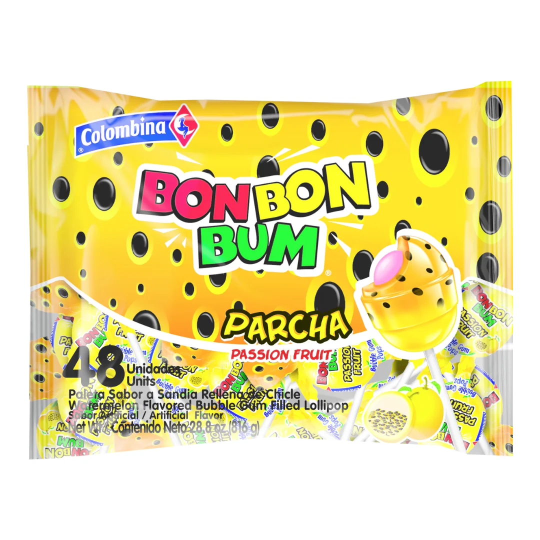 Bon Bon Bum Passion Fruit Lollipops (48ct)