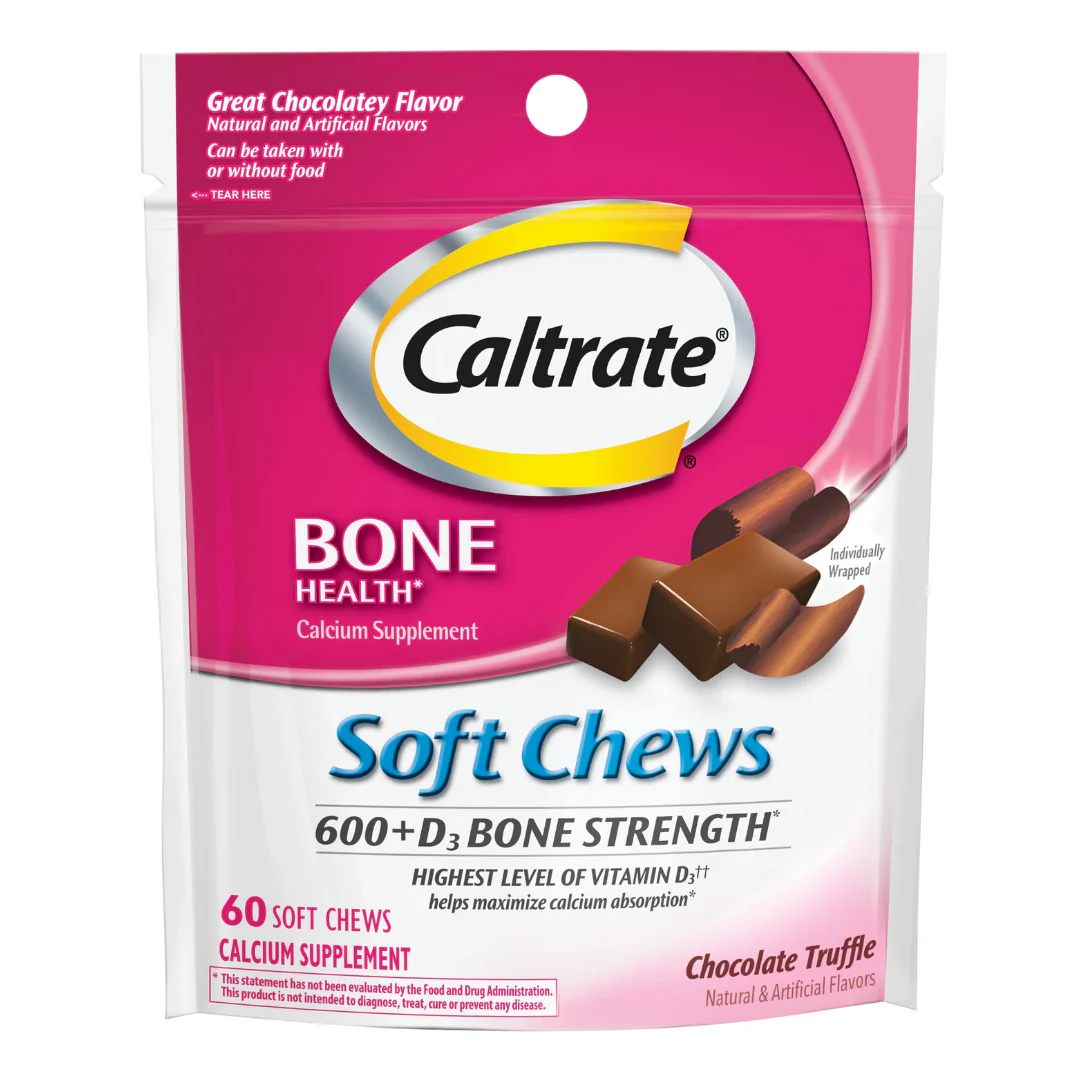Caltrate Chews Calcium & Vitamin D Chewables – Chocolate (60 count)