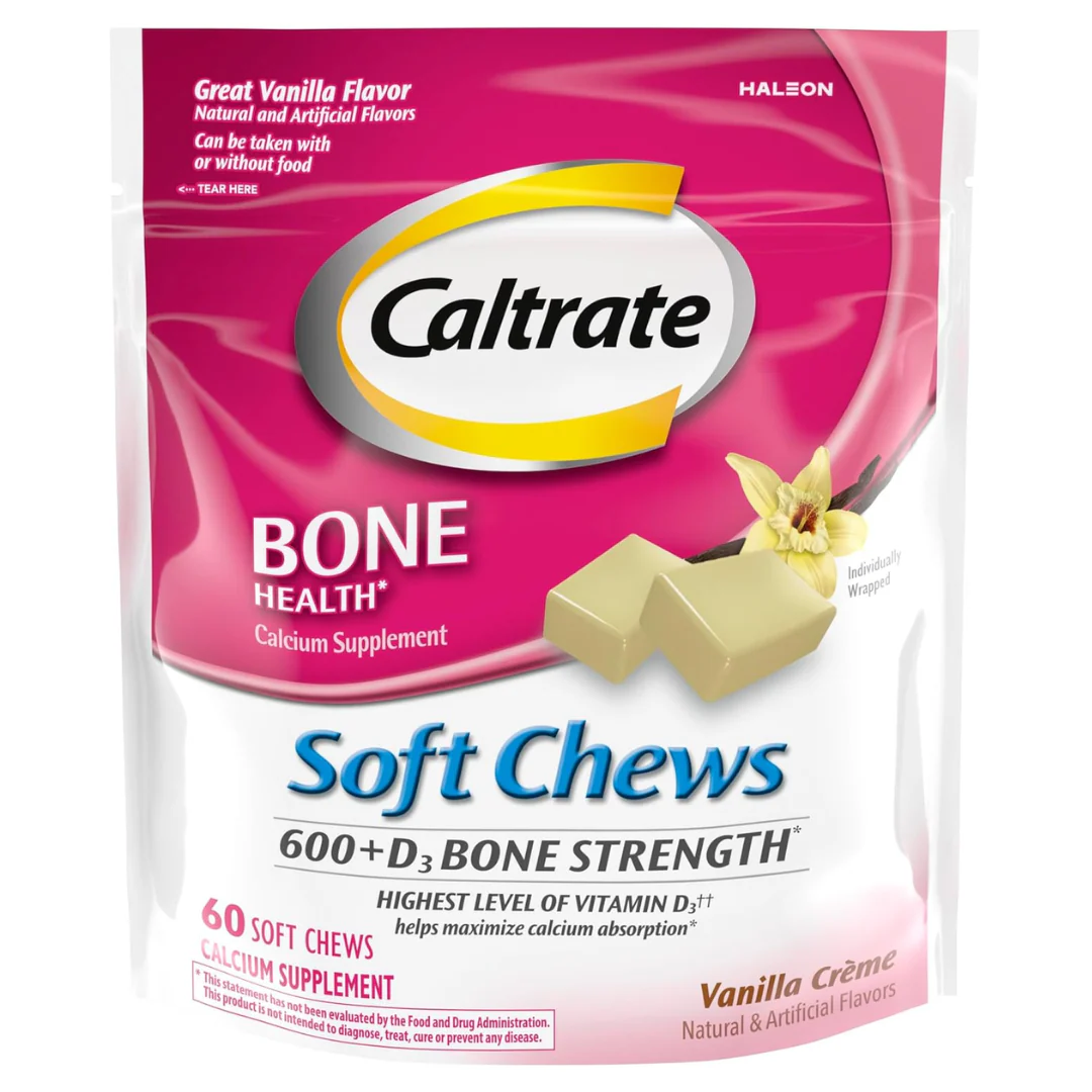 Caltrate Chews Calcium & Vitamin D Chewables – Vanilla (60 count)