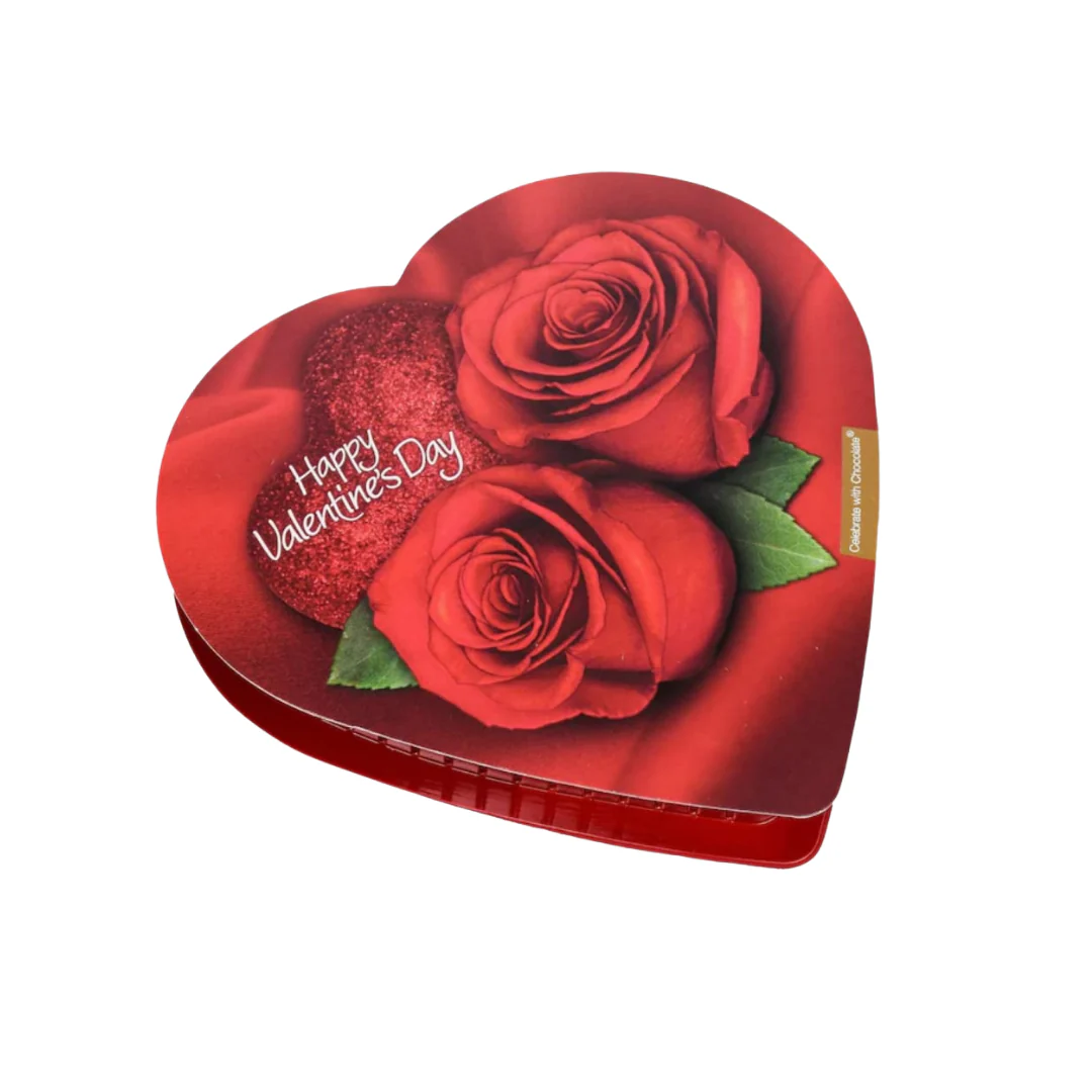 Celebrate with Chocolate Red Roses Valentine Heart Box (2oz)