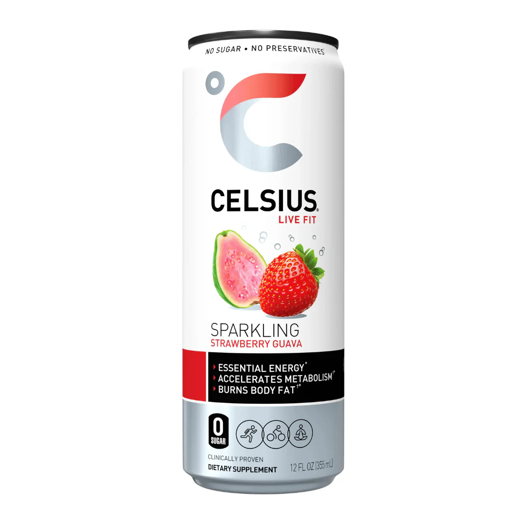 Celsius Live Fit Sparkling Strawberry Guava Fitness Drink (12oz)