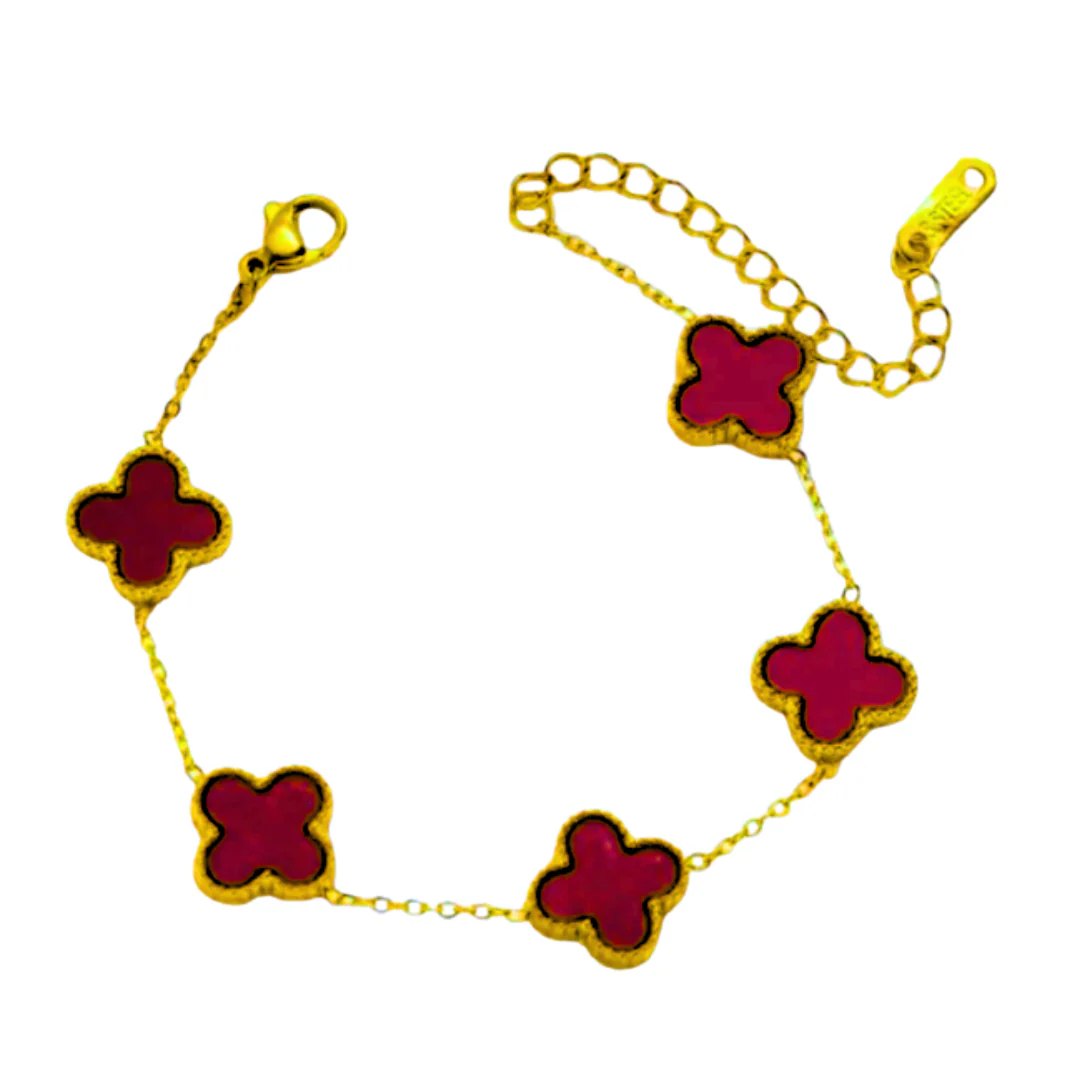 Clara Clover Red Charm Bracelet - Image 2