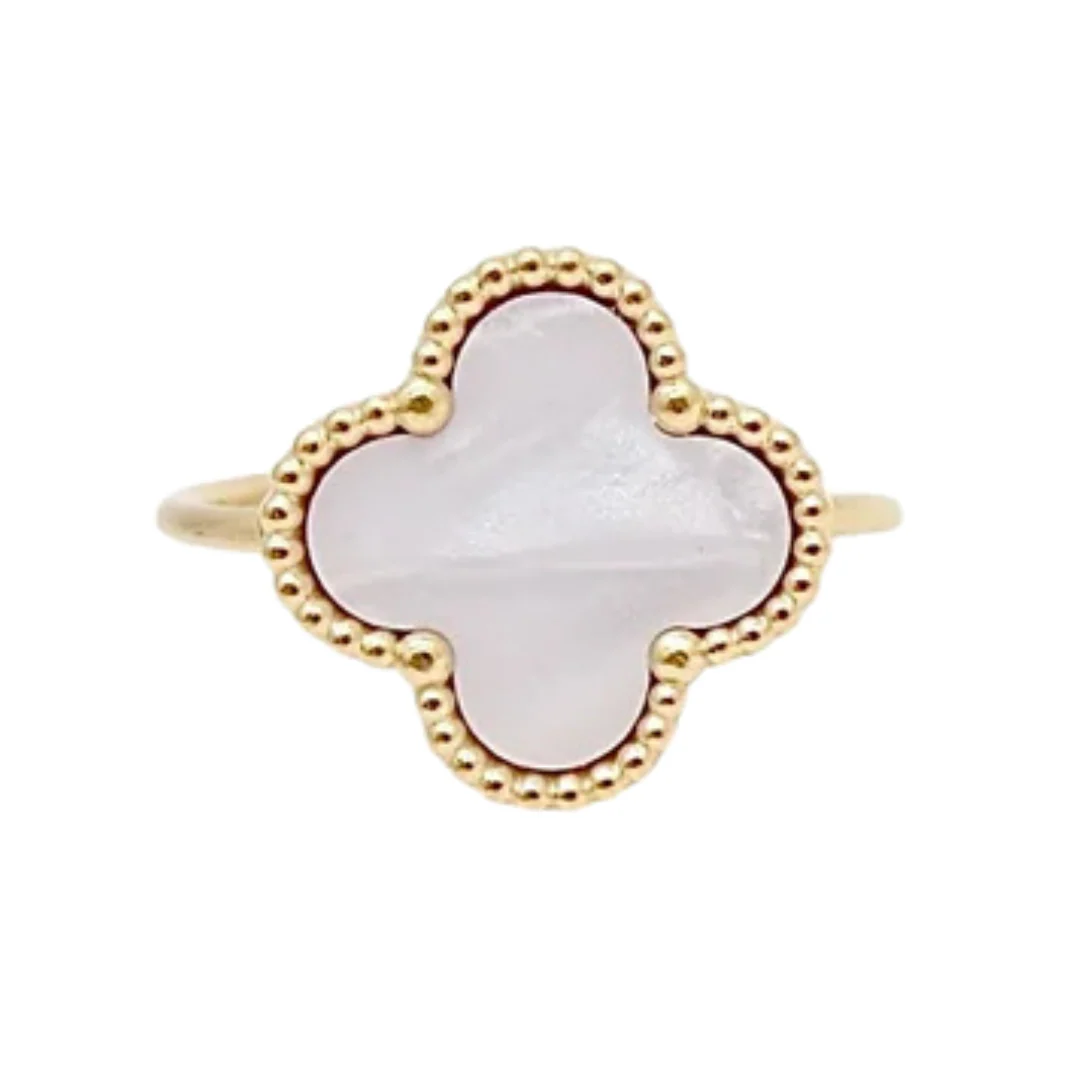 Elena White Clover Ring - Image 2