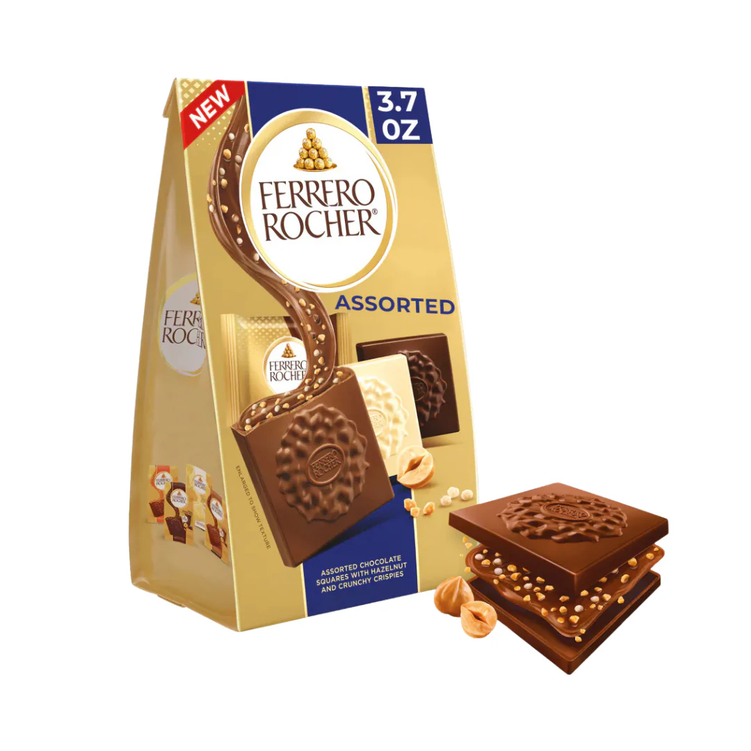 Ferrero Rocher Assorted Chocolate Squares Stand-Up Bag (3.7oz)
