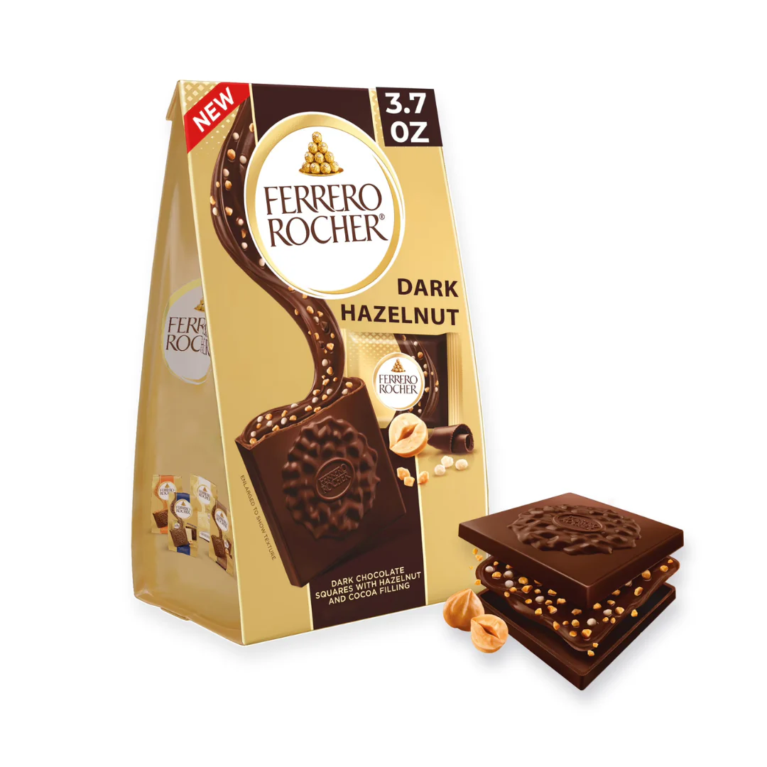 Ferrero Rocher Dark Chocolate Squares with Hazelnut & Cocoa Bag (3.7oz)
