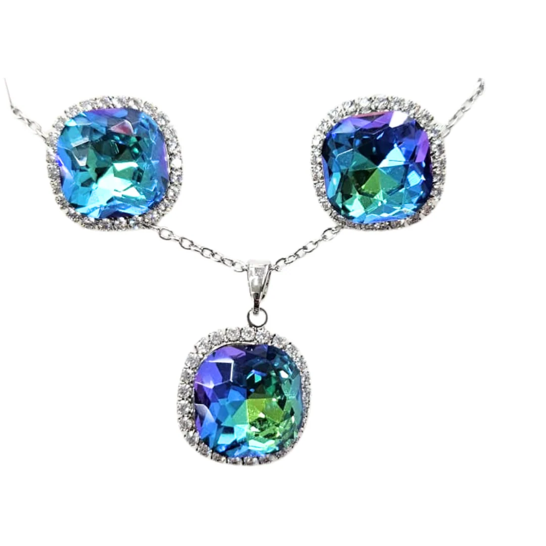 Floral & Gemstone Necklace and Earrings Set – Multiple Styles - Image 11