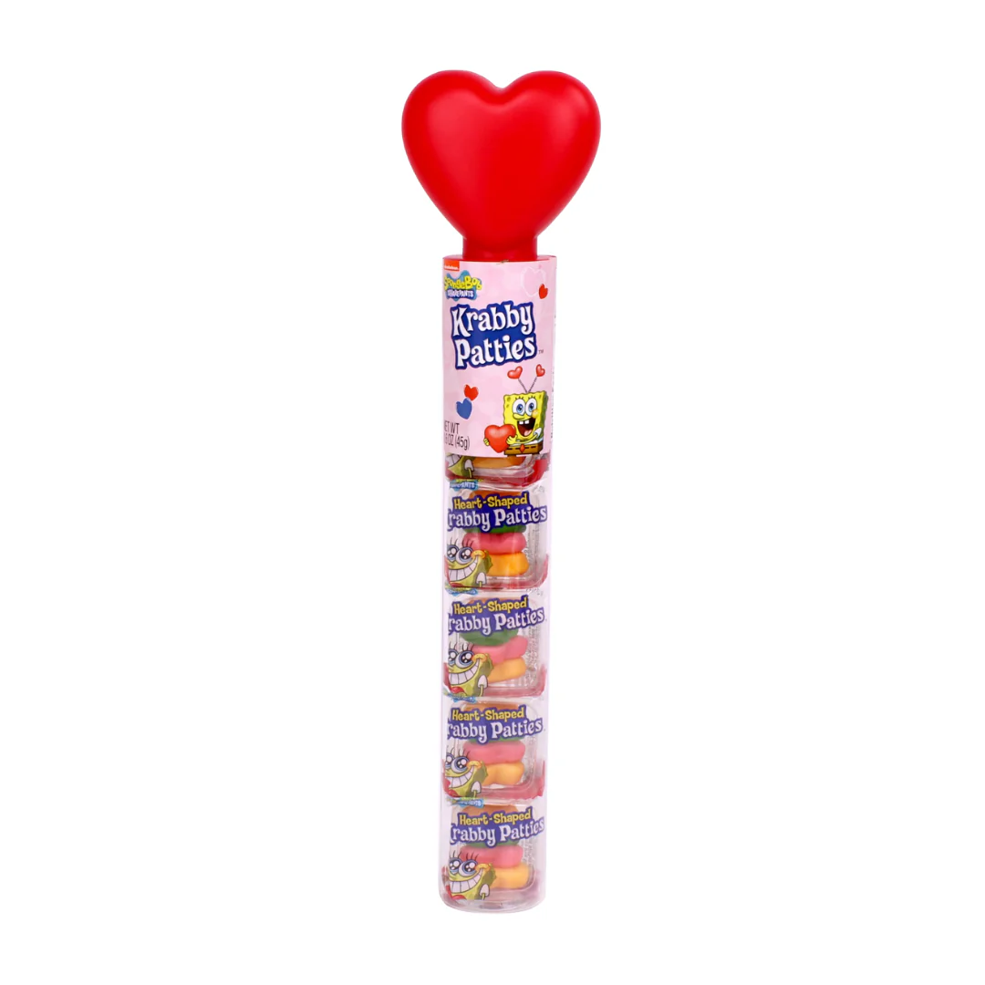 Frankford SpongeBob Heart Krabby Patties Gummy Valentine Tube (1.6oz)