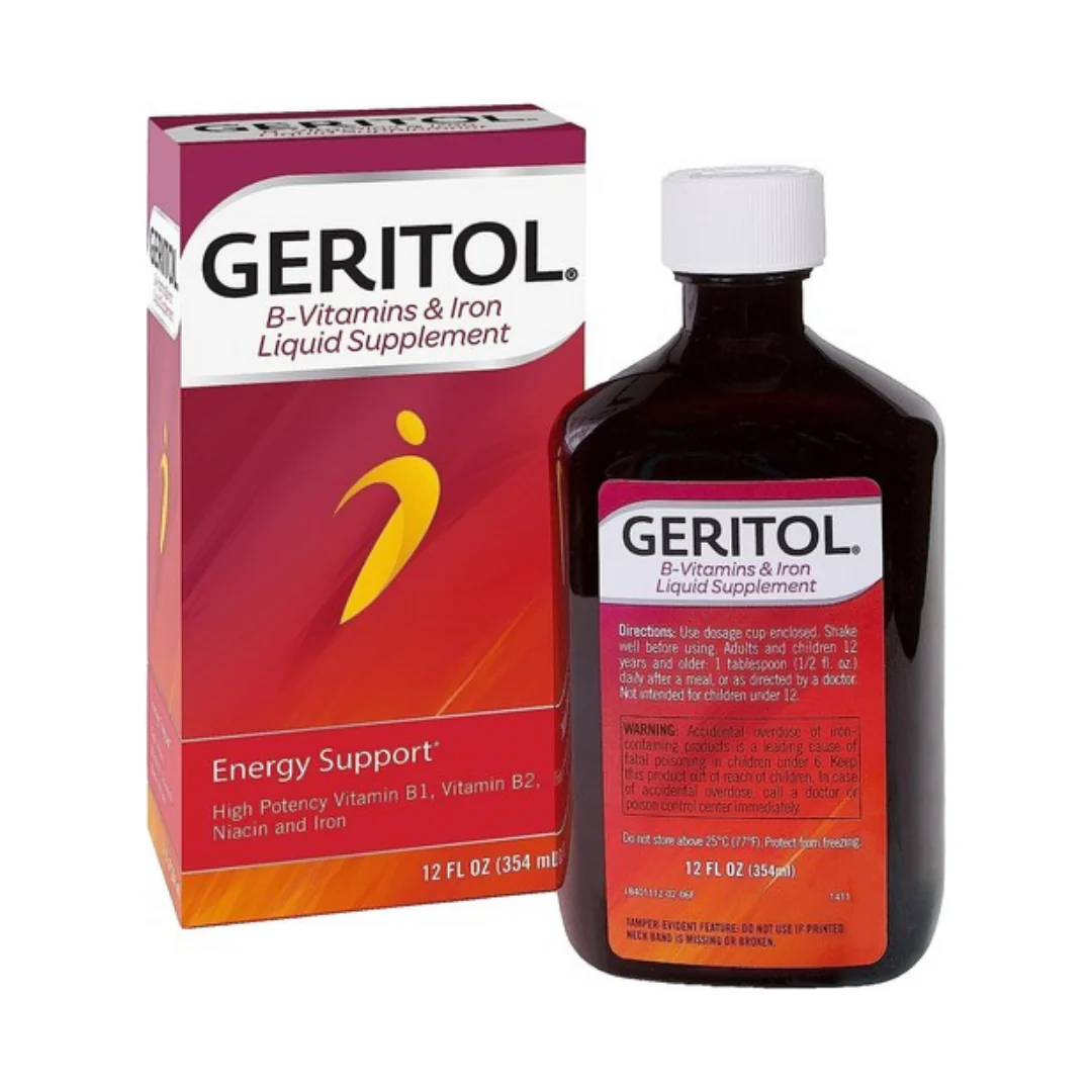 Geritol B-Vitamins & Iron Liquid Energy Support Supplement (12oz)