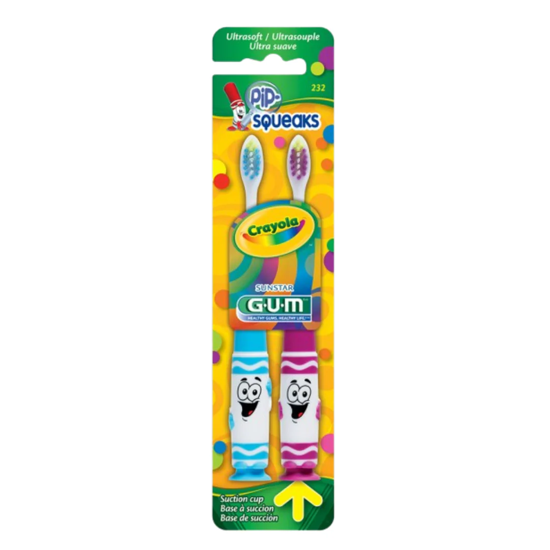 GUM Crayola Twin Pack Toothbrushes