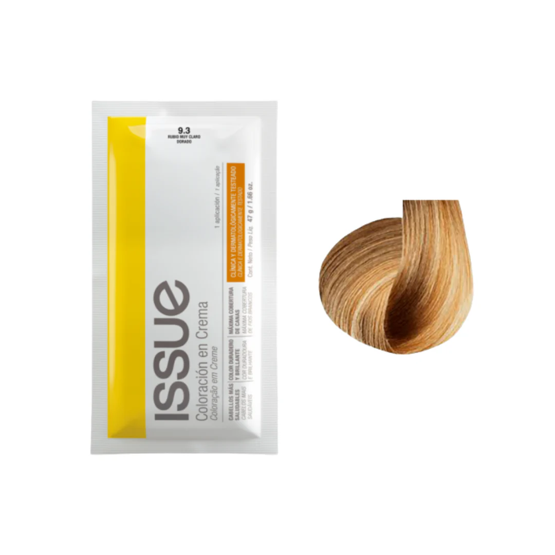 Issue Color Cream Permanent Hair Color #9.3 Very Light Golden Blonde (1.66oz)