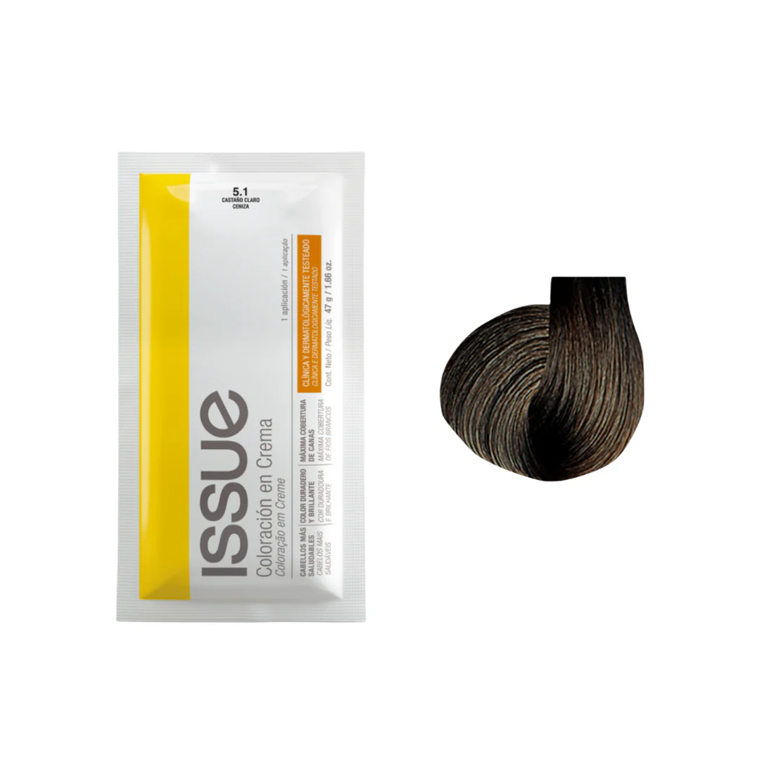 Issue Coloración en Crema Hair Color Kit #5.1 Light Ash Brown (1.66oz)