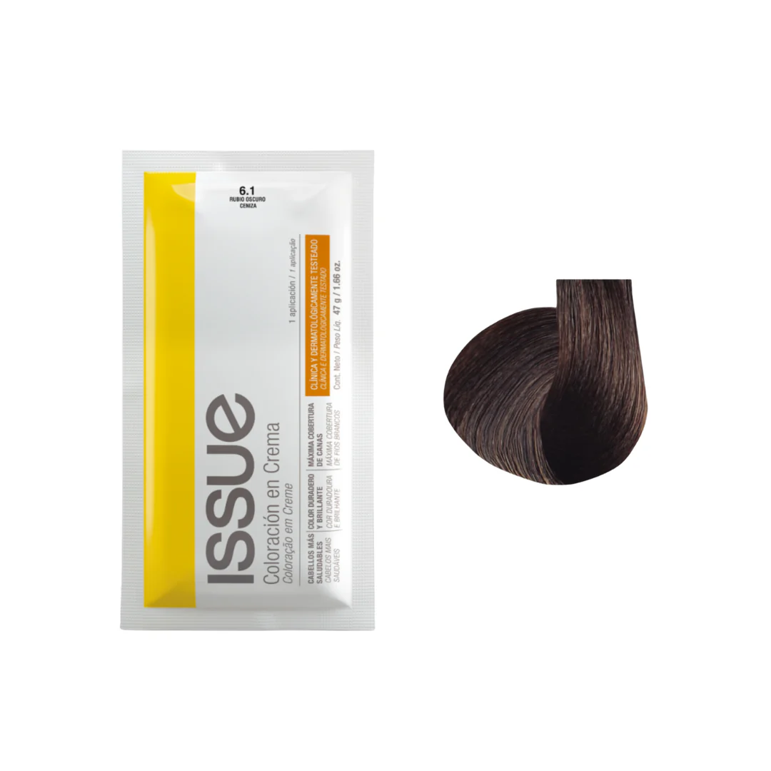 Issue Coloración en Crema Hair Color Kit #6.1 Dark Ash Blonde (1.66oz)
