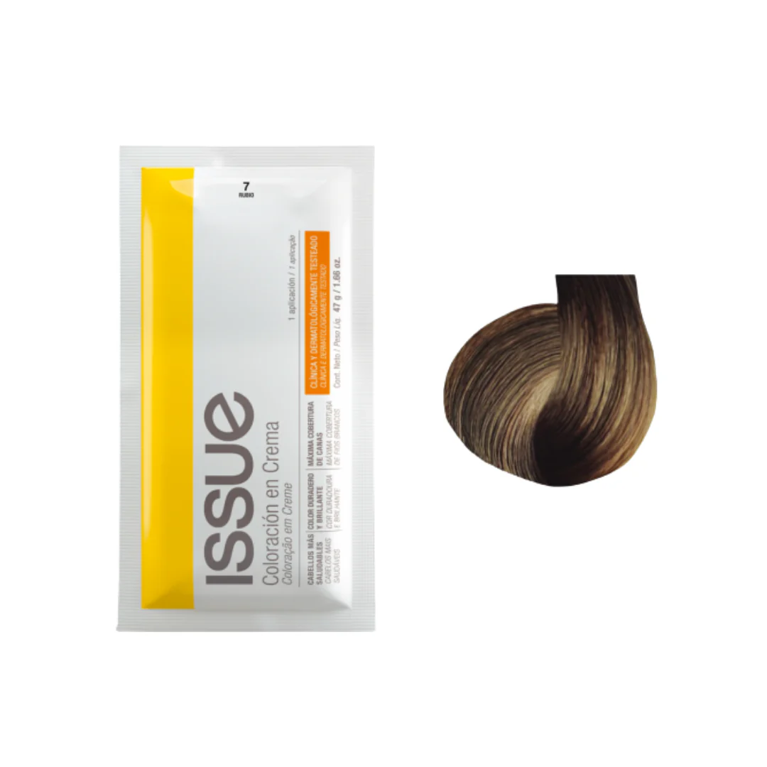 Issue Coloración en Crema Hair Color Kit #7 Rubio (1.66oz)