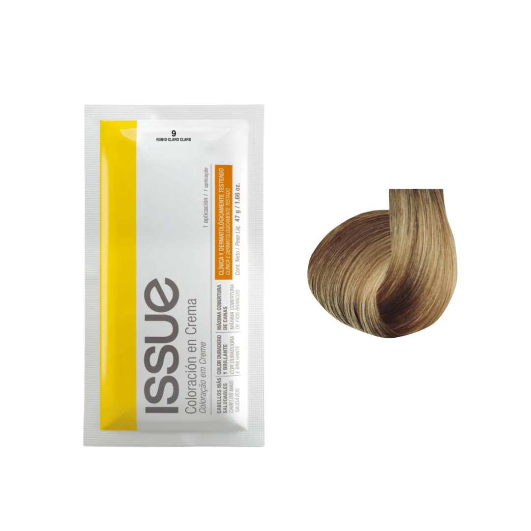 Issue Coloración en Crema Hair Color Kit #9 Very Light Blonde (1.66oz)
