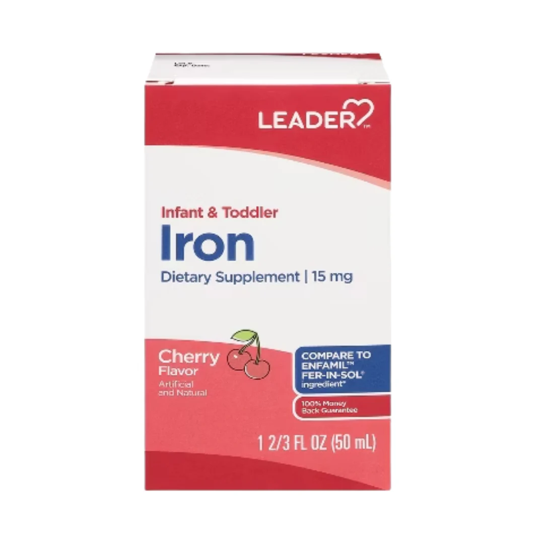 Leader Infant & Toddler Cherry Flavor Iron Liquid Supplement (1.67 oz)