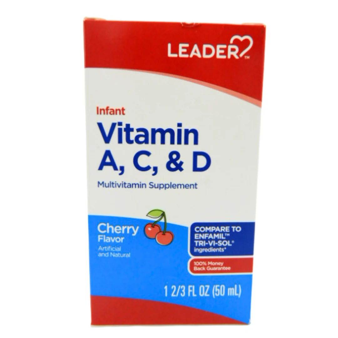 Leader Infant Vitamin A, C & D Cherry Liquid Supplement (1.67 oz)