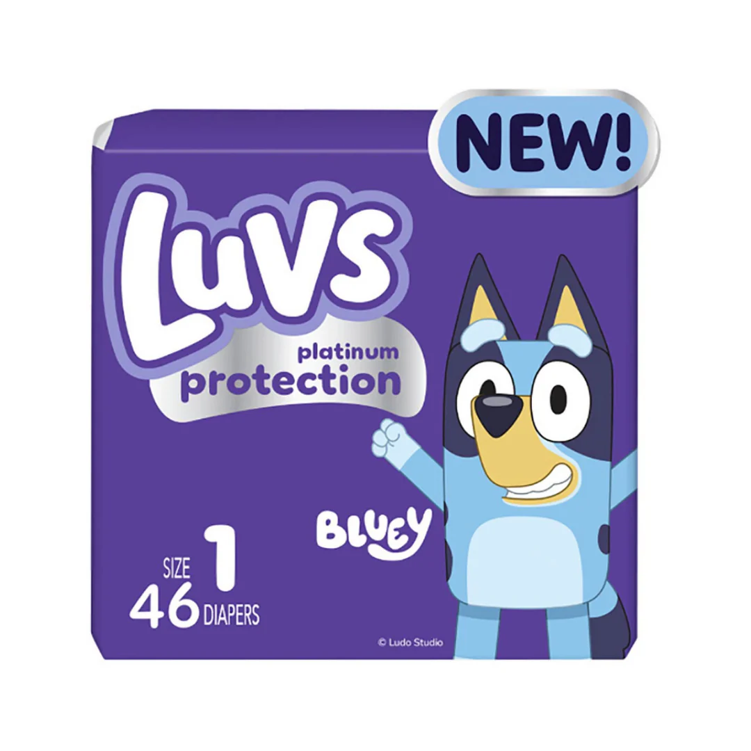 Luvs Platinum Protection Baby Diapers Bluey Size 1 (46 Count)