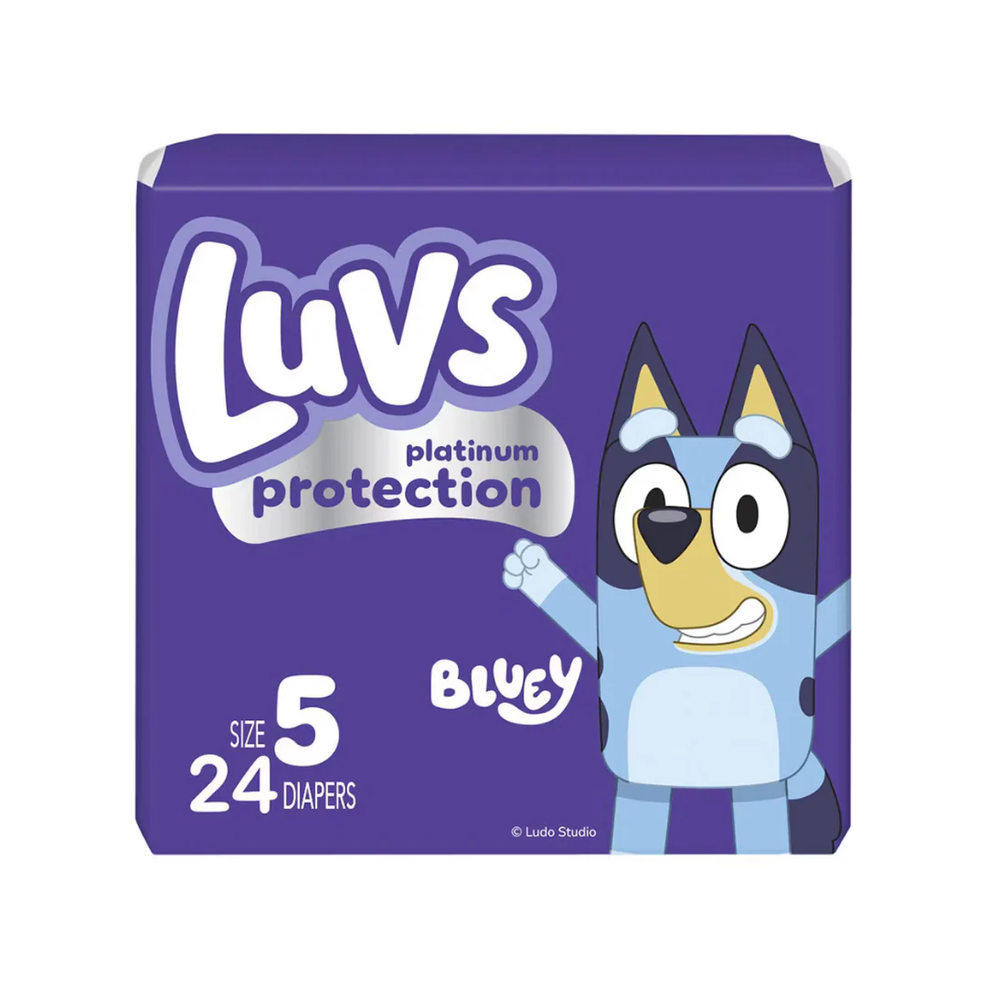 Luvs Platinum Protection Baby Diapers Bluey Size 5 (24 Count)