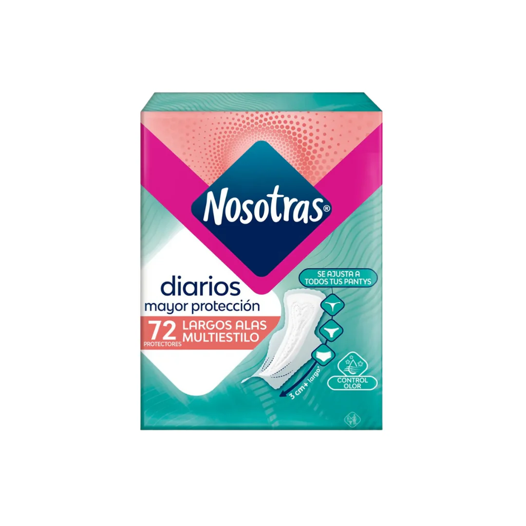 Nosotras Diarios Long Panty Liners with Wings Multistyle (72 Count)