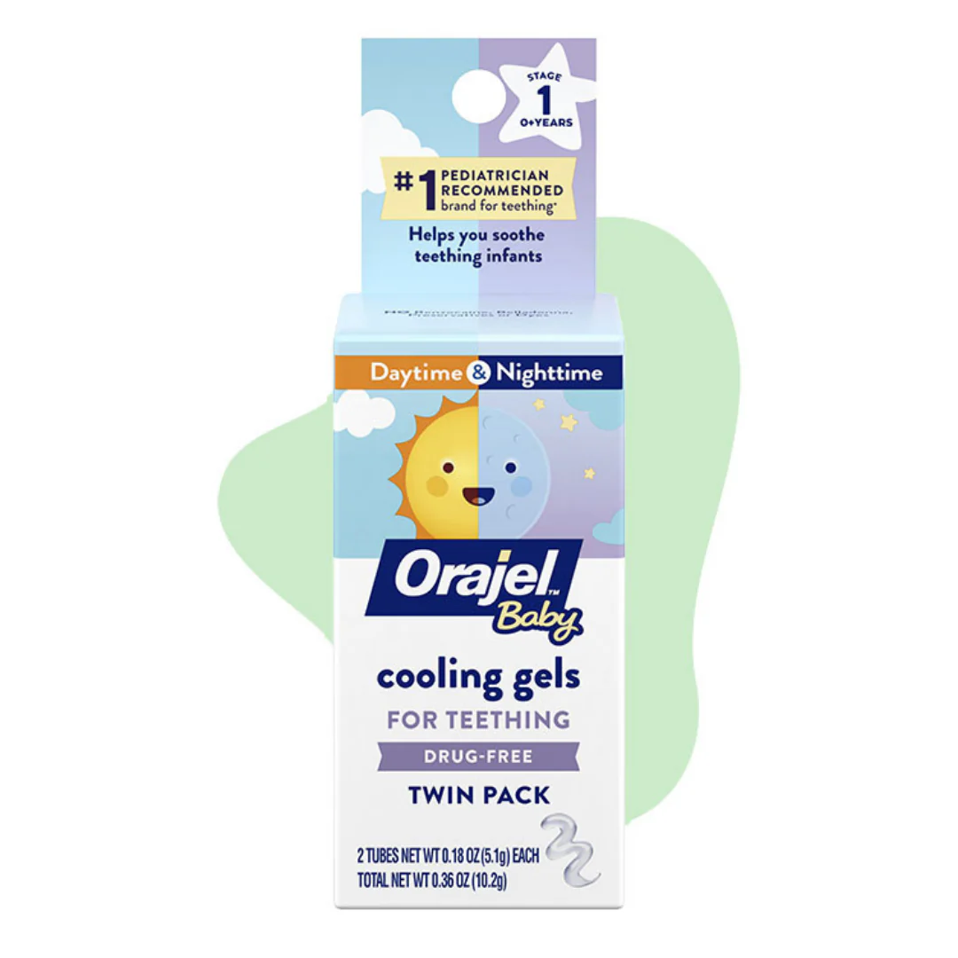 Orajel Baby Cooling Gels for Teething Day & Night Twin Pack (0.36 oz)