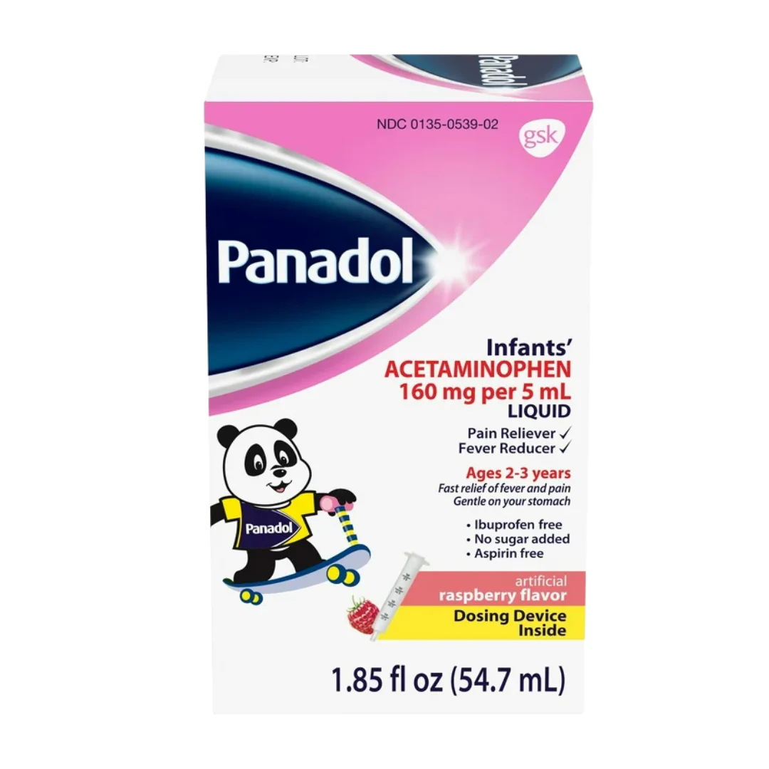 Panadol Infants' Acetaminophen Pain Reliever & Fever Reducer Raspberry (1.85oz)