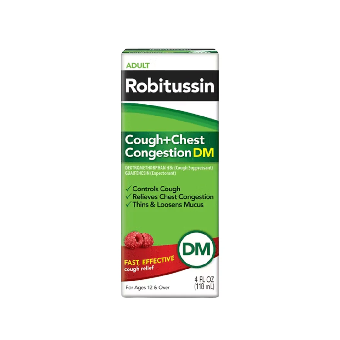 Robitussin Adult Cough + Chest Congestion DM Raspberry (4oz)