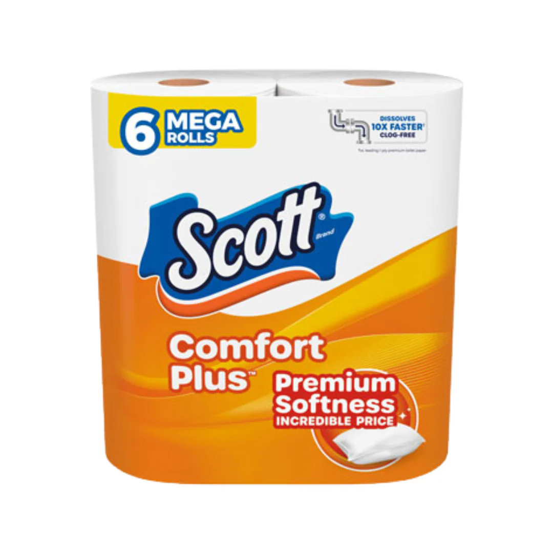 Scott ComfortPlus Mega Roll Toilet Paper, 6 pack