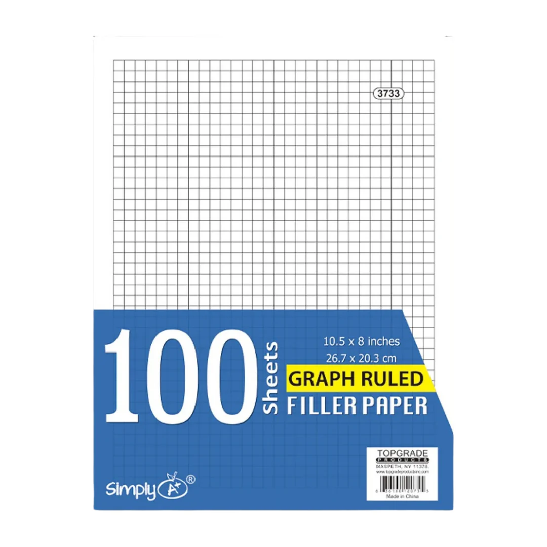 Simply Graph Ruled Filler Paper Pad (100 Sheets, 8.5″×11″)
