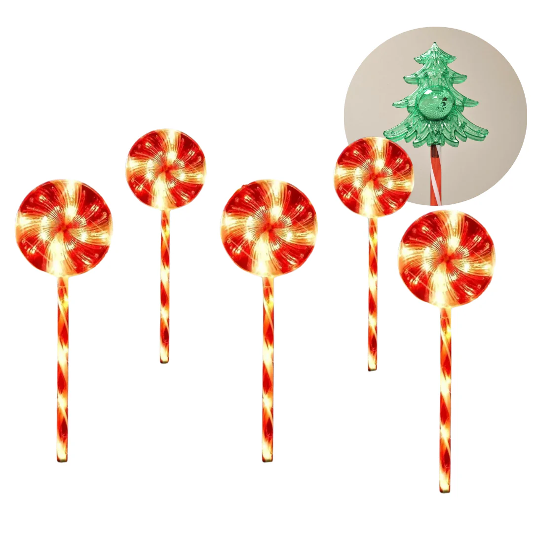 Solar Stake Holiday Lights – Peppermint (5-Pack) & Christmas Tree (3-Pack) (AA2025-4-70 / AA2025-4-71) - Image 3