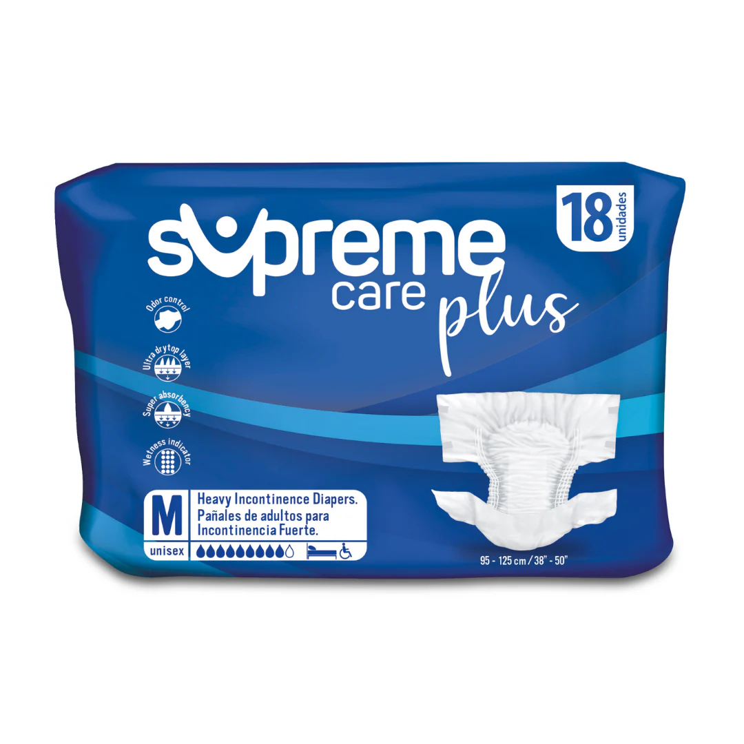 Supreme Care Plus Heavy Incontinence Diapers Medium (18 Count)