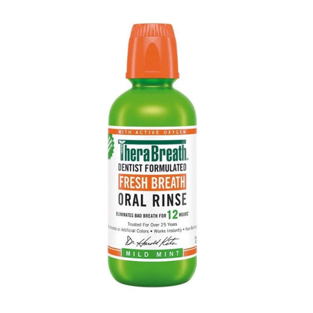 TheraBreath Fresh Breath Dentist Formulated Oral Rinse Mild Mint (16oz)
