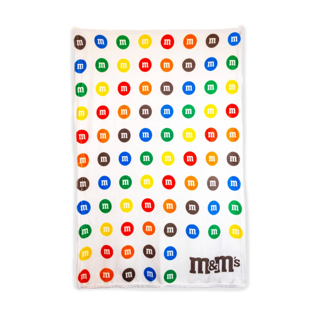 Throw Fleece Blanket M&M White