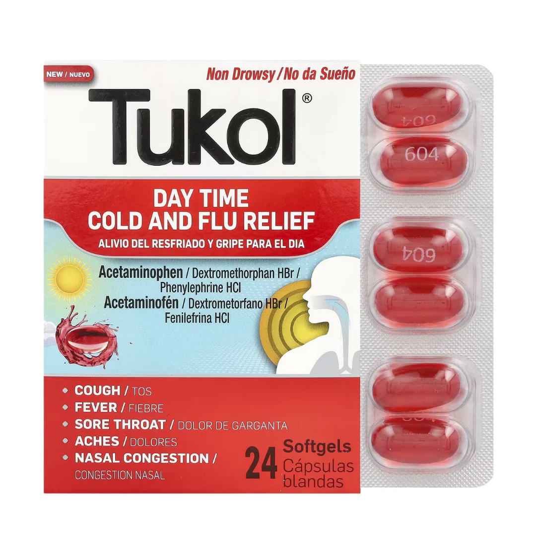 Tukol Day Time Cough & Flu Softgels (24 Count)