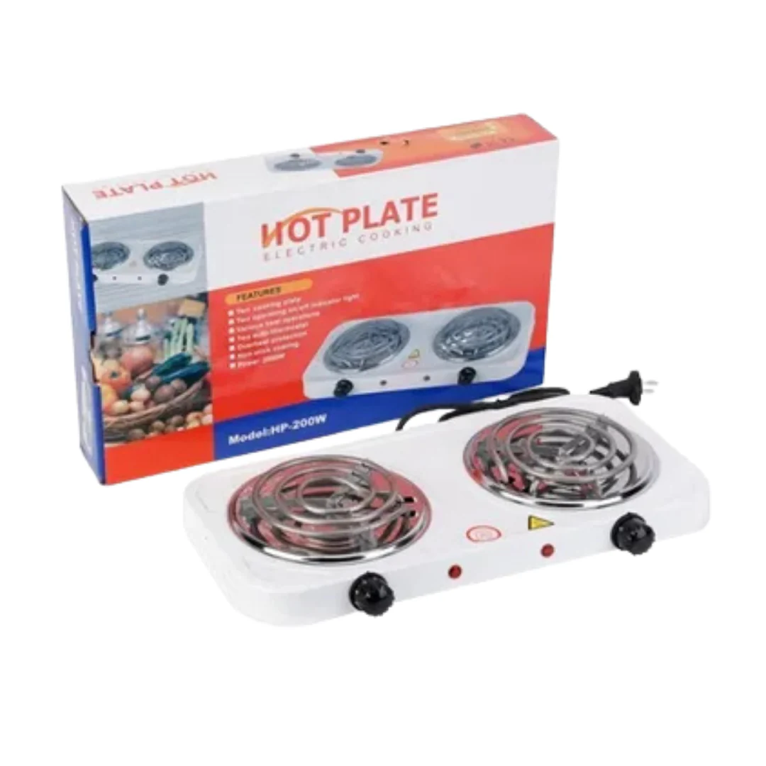 Universal Double Burner Electric Hot Plate Countertop Cooktop (2000W)