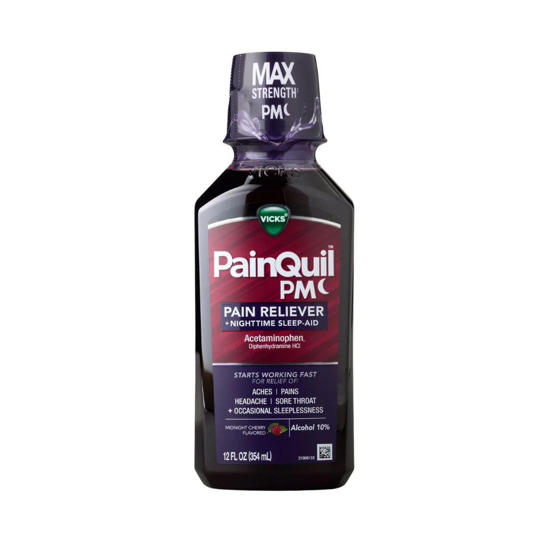 Vicks PainQuil PM Nighttime Pain Reliever & Sleep Aid Liquid (12 fl oz)